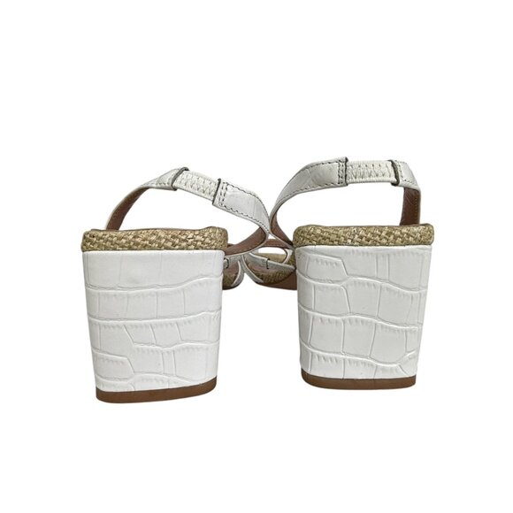 Zac Posen Sammy Leather & woven material women's strappy heeled sandals sz 6.5 - Picture 5 of 9